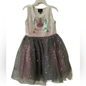 Pink Violet Toddler Girls Sleeveless Sequin Unicorn Dress. Size 2T NWT